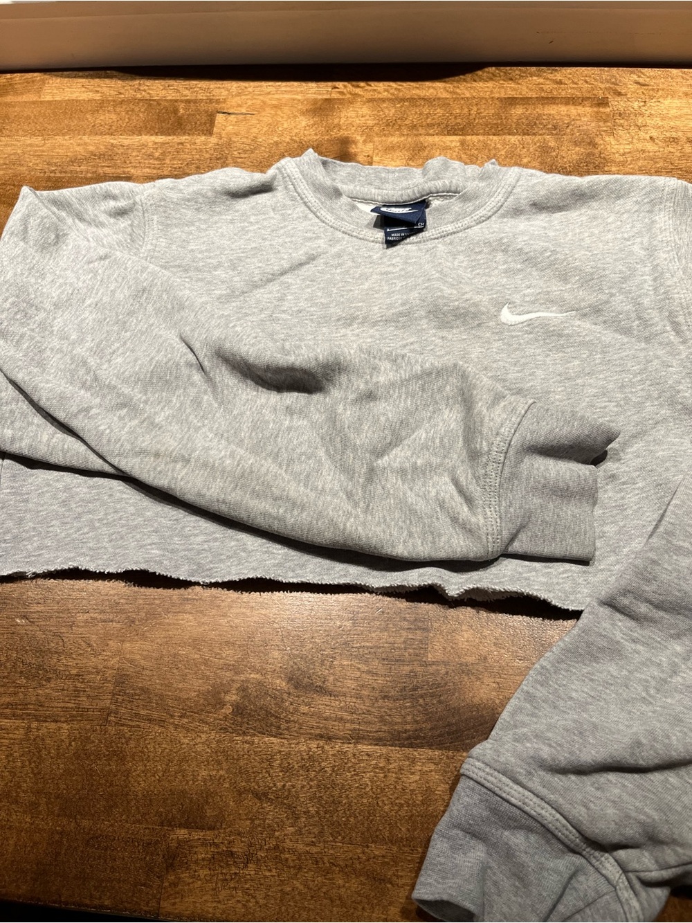 Nike Light Gray Crewneck Sweatshirt with White Swoosh